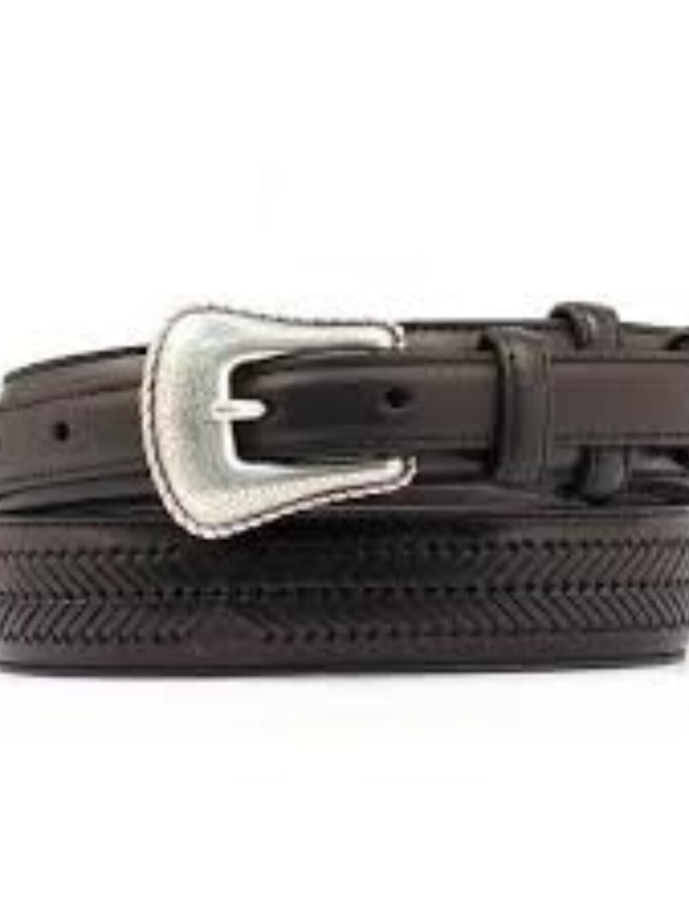 Nocona Men's Top Hand Ranger Arrow Lace Belt Black Leather Size 30 N2476801 NWT